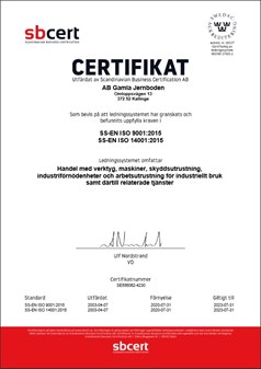 ISO certifika för Gamla Jernboden